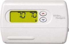 White-Rodgers - 45 to 90°F, 1 Heat, 1 Cool, Digital Nonprogrammable Heat Pump Thermostat - 0 to 30 Volts, Horizontal Mount, Push Button Switch - Industrial Tool & Supply