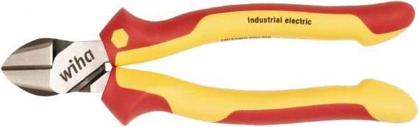 Wiha - 8" OAL, 0.098" Capacity, Diagonal Cutter - Cushion Grip Handle - Industrial Tool & Supply
