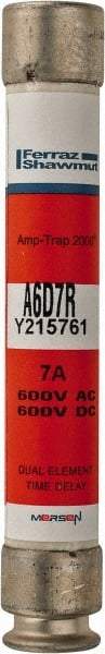 Ferraz Shawmut - 600 VAC/VDC, 7 Amp, Time Delay General Purpose Fuse - Clip Mount, 127mm OAL, 100 at DC, 200 at AC kA Rating, 13/16" Diam - Industrial Tool & Supply