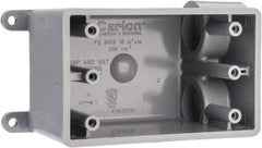 Thomas & Betts - 1 Gang, (2) 3/4" Knockouts, PVC Rectangle Junction Box - 115.3mm Overall Height x 98.4mm Overall Width x 61.5mm Overall Depth, Weather Resistant - Industrial Tool & Supply