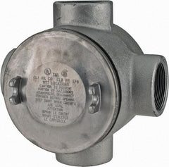 Thomas & Betts - (4) 2" Knockouts, Iron Round Junction Box - 5-3/4" Overall Width x 4.06" Overall Depth - Industrial Tool & Supply