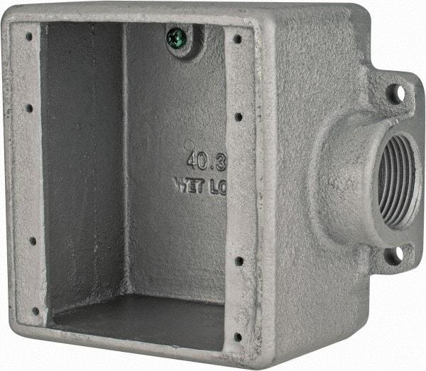 Thomas & Betts - 2 Gang, (1) 1" Knockout, Iron Rectangle Device Box - Zinc Plated - Industrial Tool & Supply