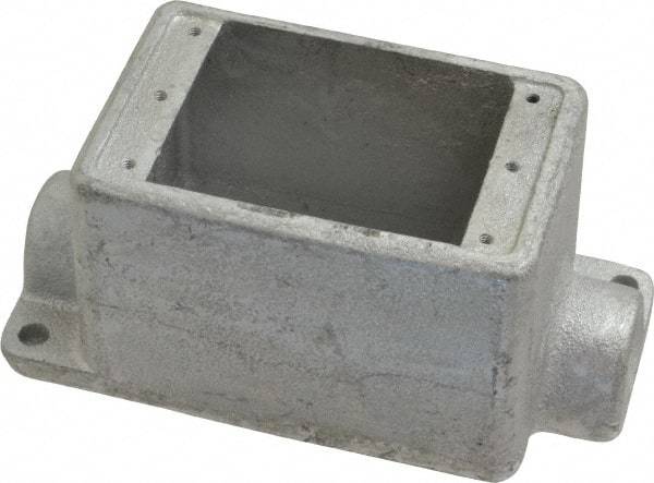 Thomas & Betts - 1 Gang, (2) 1/2" Knockouts, Iron Rectangle Device Box - 2-3/4" Overall Width - Industrial Tool & Supply