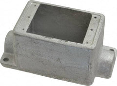 Thomas & Betts - 1 Gang, (2) 1/2" Knockouts, Iron Rectangle Device Box - 2-3/4" Overall Width - Industrial Tool & Supply