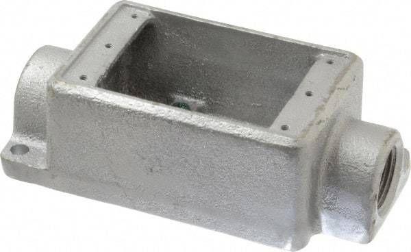 Thomas & Betts - 1 Gang, (2) 3/4" Knockouts, Iron Rectangle Device Box - 5.38" Overall Height x 2-3/4" Overall Width x 2" Overall Depth - Industrial Tool & Supply