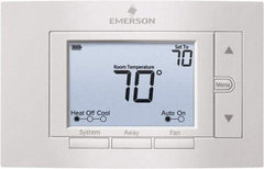 White-Rodgers - 50 to 99°F, 2 Heat, 2 Cool, Digital Nonprogrammable Thermostat - 20 to 30 Volts, 1.77" Inside Depth x 1.77" Inside Height x 5-1/4" Inside Width, Horizontal Mount - Industrial Tool & Supply