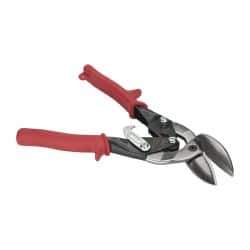 Paramount - 1-1/4" Length of Cut, Left Pattern Offset Aviation Snip - 9-3/4" OAL, Steel Handle, 4047 Molybenum Alloy Steel Blade, 18 AWG Steel Capacity - Industrial Tool & Supply