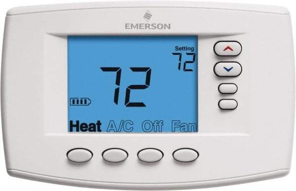 White-Rodgers - 45 to 99°F, 4 Heat, 2 Cool, Premium Residential Digital 7 Day Programmable Universal Multi-Stage or Heat Pump Thermostat - 0 to 30 Volts, Horizontal Mount, Electronic Contacts Switch - Industrial Tool & Supply