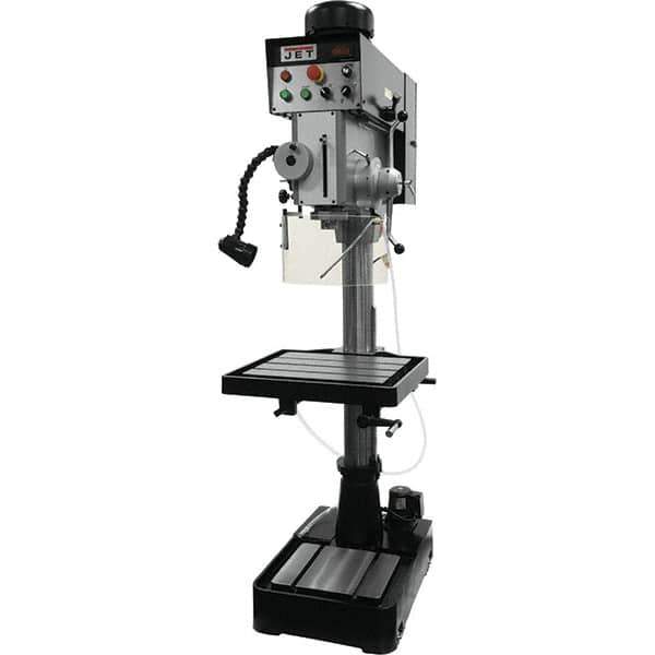Jet - 10-7/16" Swing, Geared Head Drill & Tap Press - Variable Speed, 2 hp, Three Phase - Industrial Tool & Supply