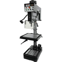 Jet - 10-7/16" Swing, Variable Speed Pulley Drill Press - Variable Speed, 2 hp, Single Phase - Industrial Tool & Supply