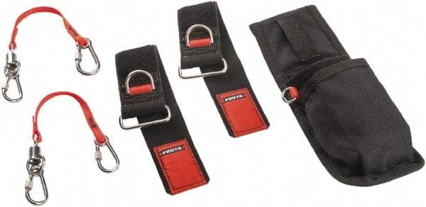 Proto - 11" Tool Tether Kit - D-Ring Connection, 11" Extended Length, Black - Industrial Tool & Supply