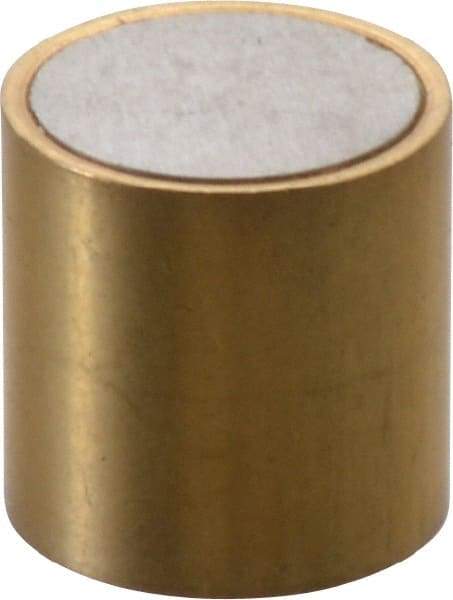 Eclipse - 1/2" Diam x 1/2" High, 0.23 Lb Average & 0.45 Lb Max Pull Force, Brass Alnico Shielded Magnet - 798.8°F Max Operating Temp, 0.032" Wall Thickness, Grade 5 Alnico - Industrial Tool & Supply