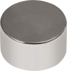 Mag-Mate - 3/4" Diam x 1/2" High Neodymium Rare Earth Magnet - 22 Lb Max Capacity, 180°F Max, Nickel Plated - Industrial Tool & Supply