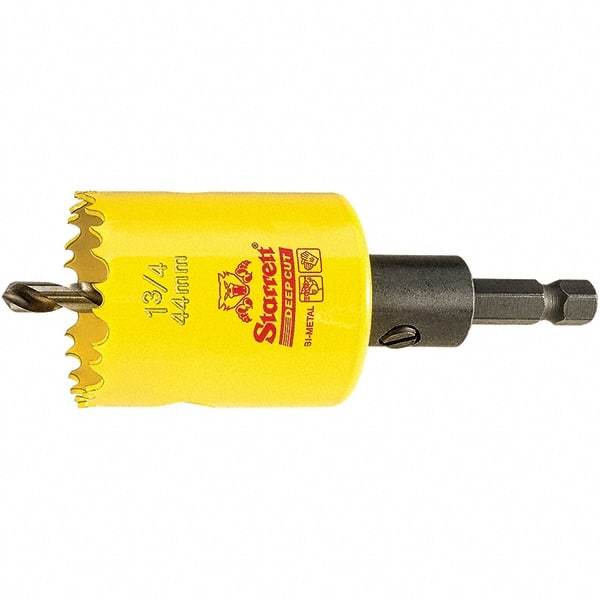 Starrett - 1-3/4" Diam, 2" Cutting Depth, Hole Saw - High Speed Steel Saw, Toothed Edge - Industrial Tool & Supply