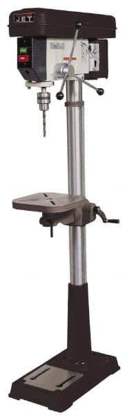 Jet - 15" Swing, Step Pulley Drill Press - 16 Speed, 3/4 hp, Single Phase - Industrial Tool & Supply