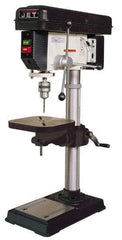 Jet - 15" Swing, Step Pulley Drill Press - 16 Speed, 3/4 hp, Single Phase - Industrial Tool & Supply