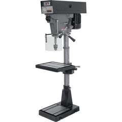 Jet - 15" Swing, Step Pulley Drill Press - 6 Speed, 1 hp, Single Phase - Industrial Tool & Supply