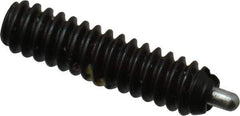Vlier - 6-32, 17/32" Thread Length, 1/16" Plunger Projection, Steel Threaded Spring Plunger - 0.044 - 0.045" Max Plunger Diam, 17/32" Plunger Length, 0.5 Lb Init End Force, 1.5 Lb Final End Force - Industrial Tool & Supply