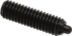 Vlier - M6 x 1.0, 0.787" Thread Length, 0.098" Plunger Projection, Steel Threaded Spring Plunger - 0.106" Max Plunger Diam, 0.787" Plunger Length, 4.05 Lb Init End Force, 11.24 Lb Final End Force - Industrial Tool & Supply