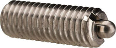 Vlier - M8 x 1.25, 0.866" Thread Length, 0.118" Plunger Projection, Stainless Steel Threaded Spring Plunger - 0.138" Max Plunger Diam, 0.866" Plunger Length, 5.62 Lb Init End Force, 15.74 Lb Final End Force - Industrial Tool & Supply