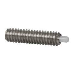 Vlier - 8-32, 5/8" Thread Length, 3/32" Plunger Projection, Stainless Steel Threaded Spring Plunger - 0.068 - 0.07" Max Plunger Diam, 5/8" Plunger Length, 2.7 Lb Init End Force, 7.3 Lb Final End Force - Industrial Tool & Supply