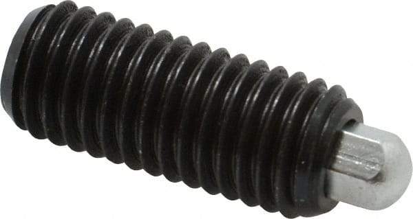 Vlier - 5/8-11, 1-1/2" Thread Length, 5/16" Plunger Projection, Steel Threaded Spring Plunger - 5/16 (Hex)" Max Plunger Diam, 1-1/2" Plunger Length, 3.5 Lb Init End Force, 10.5 Lb Final End Force, 5/16" Hex - Industrial Tool & Supply