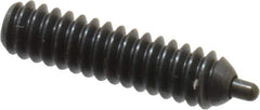 Vlier - 6-32, 17/32" Thread Length, 1/16" Plunger Projection, Steel Threaded Spring Plunger - 0.044 - 0.045" Max Plunger Diam, 17/32" Plunger Length, 1 Lb Init End Force, 1.6 Lb Final End Force, 0.063" Hex - Industrial Tool & Supply