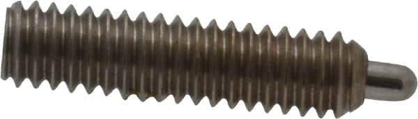 Vlier - 8-32, 5/8" Thread Length, 3/32" Plunger Projection, Stainless Steel Threaded Spring Plunger - 0.069 - 0.07" Max Plunger Diam, 5/8" Plunger Length, 0.7 Lb Init End Force, 2.3 Lb Final End Force, 0.063" Hex - Industrial Tool & Supply