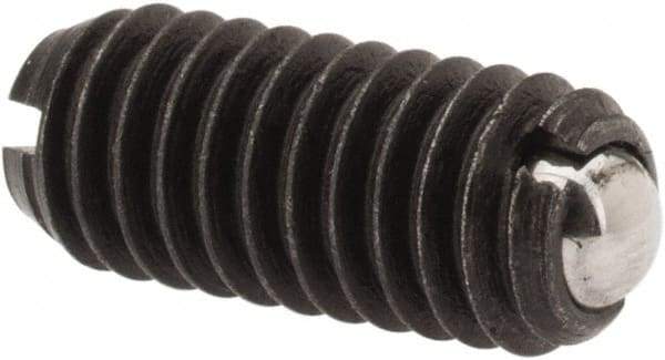 Vlier - M4x0.7, 2.5mm Ball Diam, 9mm Body Length, 0.8mm Max Ball Reach, Threaded Ball Plunger - Steel Body, Steel Ball, 0.9 Lb Initial End Force, 2.25 Lb Final End Force - Industrial Tool & Supply