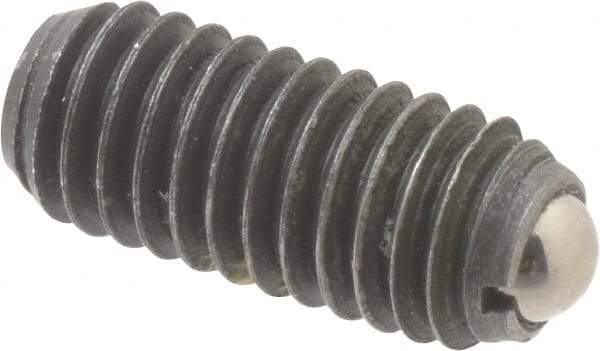 Vlier - M6x1.0, 3.5mm Ball Diam, 14mm Body Length, 1mm Max Ball Reach, Threaded Ball Plunger - Steel Body, Steel Ball, 2.02 Lb Initial End Force, 2.92 Lb Final End Force, Locking Element - Industrial Tool & Supply