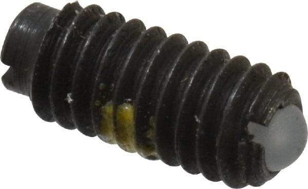 Vlier - 6-40, 0.078" Ball Diam, 0.312" Body Length, 0.023" Max Ball Reach, Threaded Ball Plunger - Steel Body, Nylon Ball, 0.5 Lb Initial End Force, 1 Lb Final End Force, Locking Element - Industrial Tool & Supply