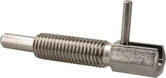 Vlier - 5/8-11, 1.82" Thread Length, 0.38" Plunger Diam, 1 Lb Init to 5 Lb Final End Force, Stainless Steel Locking L Handle Plunger - 3.05" Body Length, 2" Length Under Head, Locking Element, 1" Plunger Projection - Industrial Tool & Supply