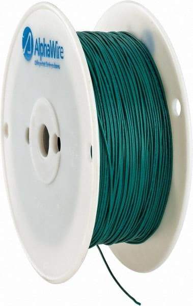 Alpha Wire - 24 AWG, 1 Strand, 305 m OAL, Tinned Copper Hook Up Wire - Green PVC Jacket, 0.052" Diam - Industrial Tool & Supply