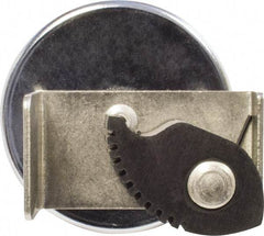 Mag-Mate - 82 Lb Max Pull Force, 3/8" Overall Height, 2.63" Diam, Ceramic Cup Magnet - Clamp Style, 1-1/4" Clamp Opening, Chrome Plated - Industrial Tool & Supply