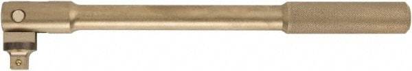 Ampco - 1/2" Drive Socket Flex Handle - 12" OAL, Aluminum Bronze Finish - Industrial Tool & Supply