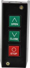 Value Collection - 3 Operator, Pushbutton Control Station - Open-Close-Stop (Legend), Momentary Switch, NO/NC Contact, NEMA 1 - Industrial Tool & Supply
