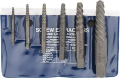 Cleveland - 6 Piece Spiral Flute Screw Extractor Set - Screw Range 3/16 to 1" - Industrial Tool & Supply