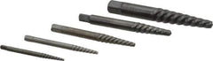 Cleveland - 5 Piece Spiral Flute Screw Extractor Set - Screw Range 3/16 to 3/4" - Industrial Tool & Supply