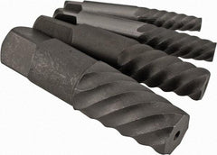 Cleveland - 4 Piece Spiral Flute Screw Extractor Set - Screw Range 15/32 to 1" - Industrial Tool & Supply