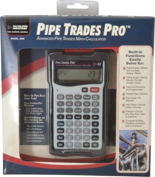 Calculated Industries - 58 Function Pipe Trades Industrial Calculator - 5.6299 Inch Long x 3 Inch Wide - Industrial Tool & Supply