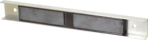 Eclipse - 30 Max Pull Force Lb, 12" Long x 1-1/2" Wide x 5/8" Thick, Rectangular Channel, Ceramic Fixture Magnet - 212°F Max Operating Temp, 0.01" Mounting Hole Diam, Stainless Steel Housing - Industrial Tool & Supply