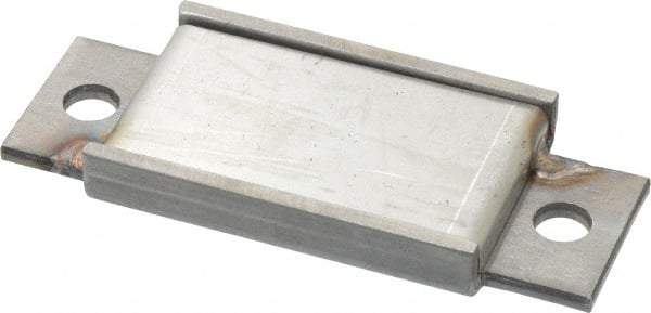 Mag-Mate - 12.5 Max Pull Force Lb, 3-1/4" Long x 1-3/8" Wide x 3/8" Thick, End Mount Horseshoe, Ceramic Fixture Magnet - 300°F Max Operating Temp, 2-5/8mm Mounting Hole Diam, 1/4-20 M6 Mounting Hole, Stainless Steel Housing - Industrial Tool & Supply