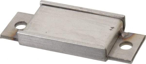 Mag-Mate - 13.5 Max Pull Force Lb, 3-1/4" Long x 1-3/8" Wide x 7/16" Thick, End Mount Horseshoe, Ceramic Fixture Magnet - 300°F Max Operating Temp, 2-5/8mm Mounting Hole Diam, 1/4-20 M6 Mounting Hole, Stainless Steel Housing - Industrial Tool & Supply