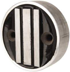 Mag-Mate - 1" Long x 3" Diam x 1" High, 2 Mounting Holes, 3 Poles, Cylindrical Neodymium Rare Earth Holding Magnet - 60 Lb Average & 145 Lb Max Pull Force, 1/4 Mounting Hole, Through Hole Style, 200°F Max Operating Temp - Industrial Tool & Supply