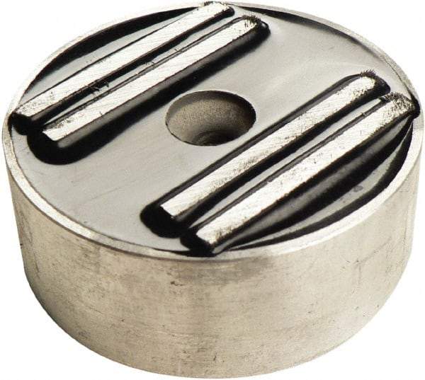 Mag-Mate - 2" Wide x 1/2" Thick, Center Mount Neodymium Rare Earth Fixture Magnet - 45 Lb Average Holding Capacity, 90 Lb Max Holding Capacity, Aluminum Housing - Industrial Tool & Supply
