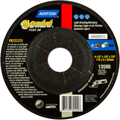 4-1/2″ × 1/8″ × 7/8″ Gemini Non-Woven Depressed Center Wheel Type 27 36 Grit - Industrial Tool & Supply