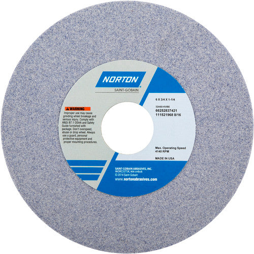 6″ × 3/4″ × 1-1/4″ 32A Toolroom Wheel Type 01 Straight 60 Grit Aluminum Oxide