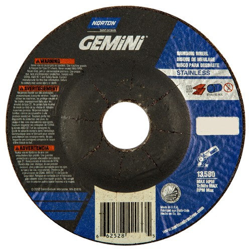 4-1/2″ × 1/4″ × 7/8″ Gemini Non-Woven Depressed Center Wheel Type 27 30 Grit - Industrial Tool & Supply