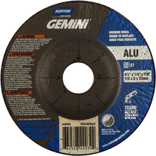 4-1/2″ × 1/4″ × 7/8″ Gemini Non-Woven Depressed Center Wheel Type 27 - Industrial Tool & Supply