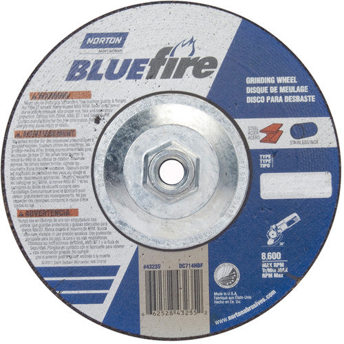 7 × 1/4 × 5/8 - 11″ BlueFire Grinding Wheel ZA 24 S Type 27 - Industrial Tool & Supply